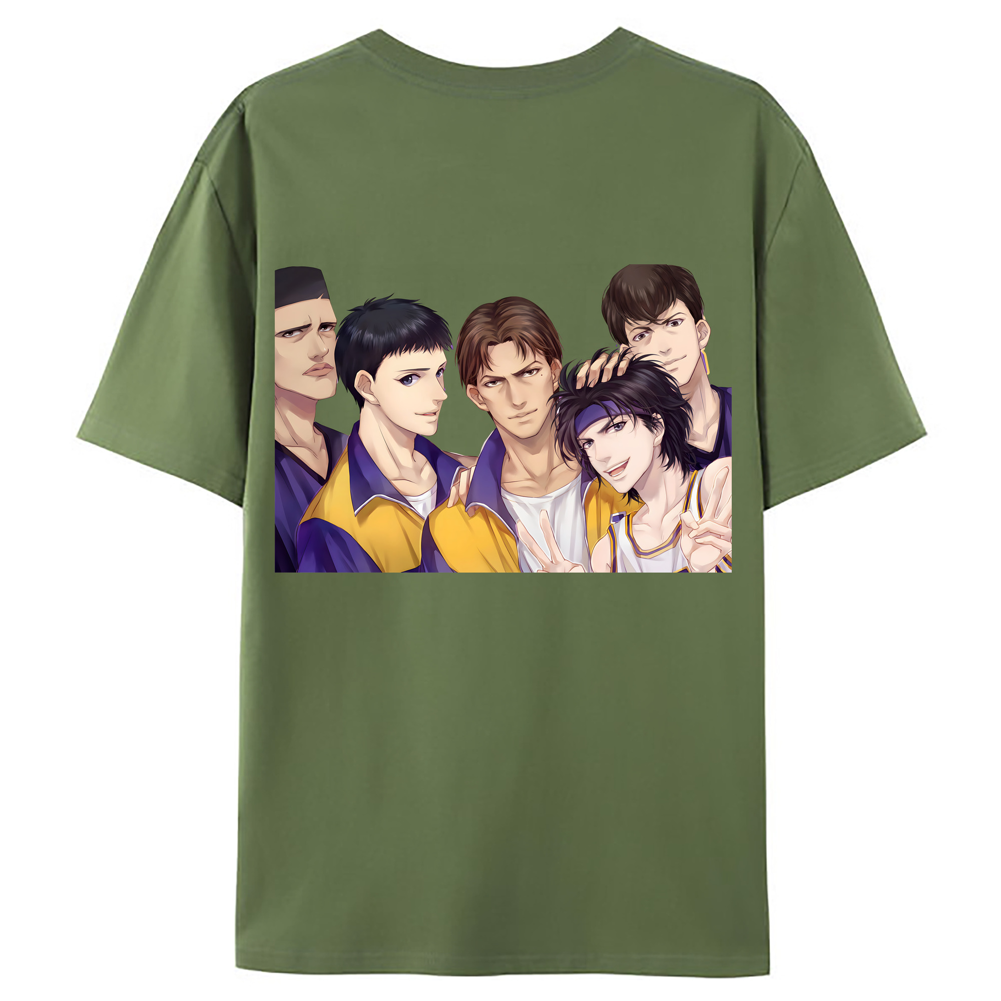 （画像用） SLAM DUNK／スラムダンク 綿100％ メンズ半袖Tシャツ（バックプリント） 通気性